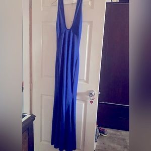 Long Royal Blue halter style dress